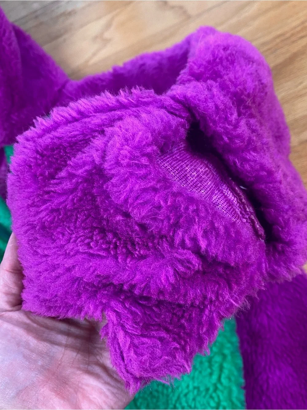 Barney The Purple Dinosaur Sherpa Fleece Kids Costume Zip 1997 halloween 4-6